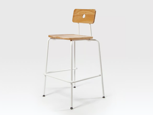 MILNE - Stackable steel and wood barstool _ Liqui Contracts